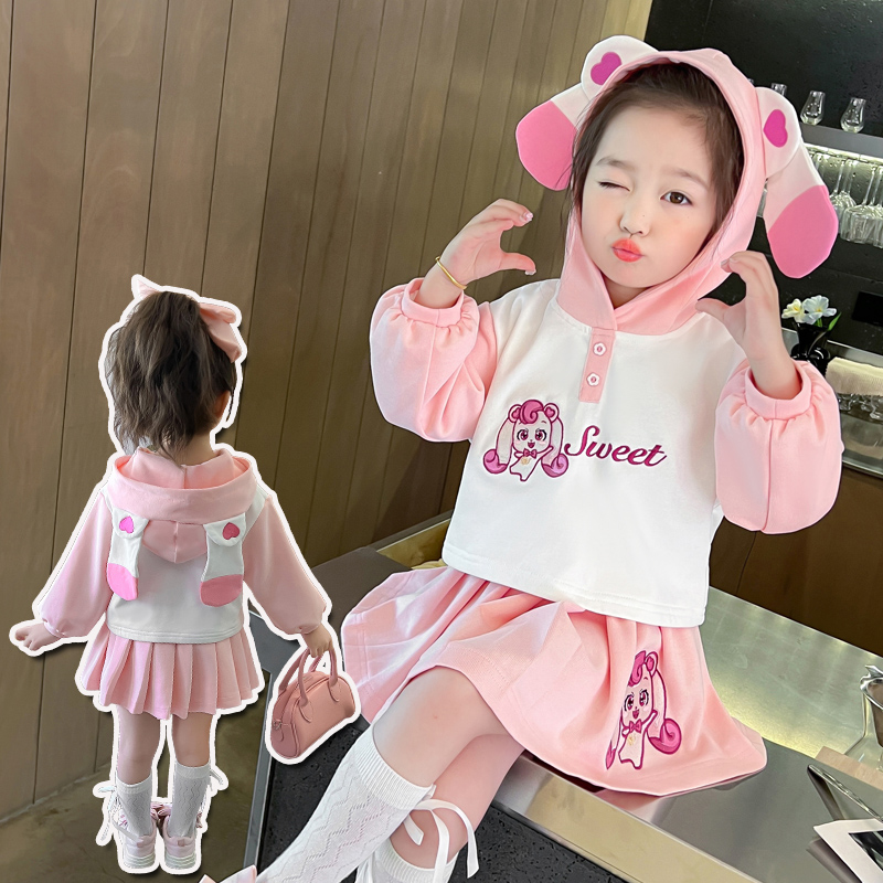【棉花糖】2024新款秋季女童洋气甜美可爱小女孩套装两件套女宝