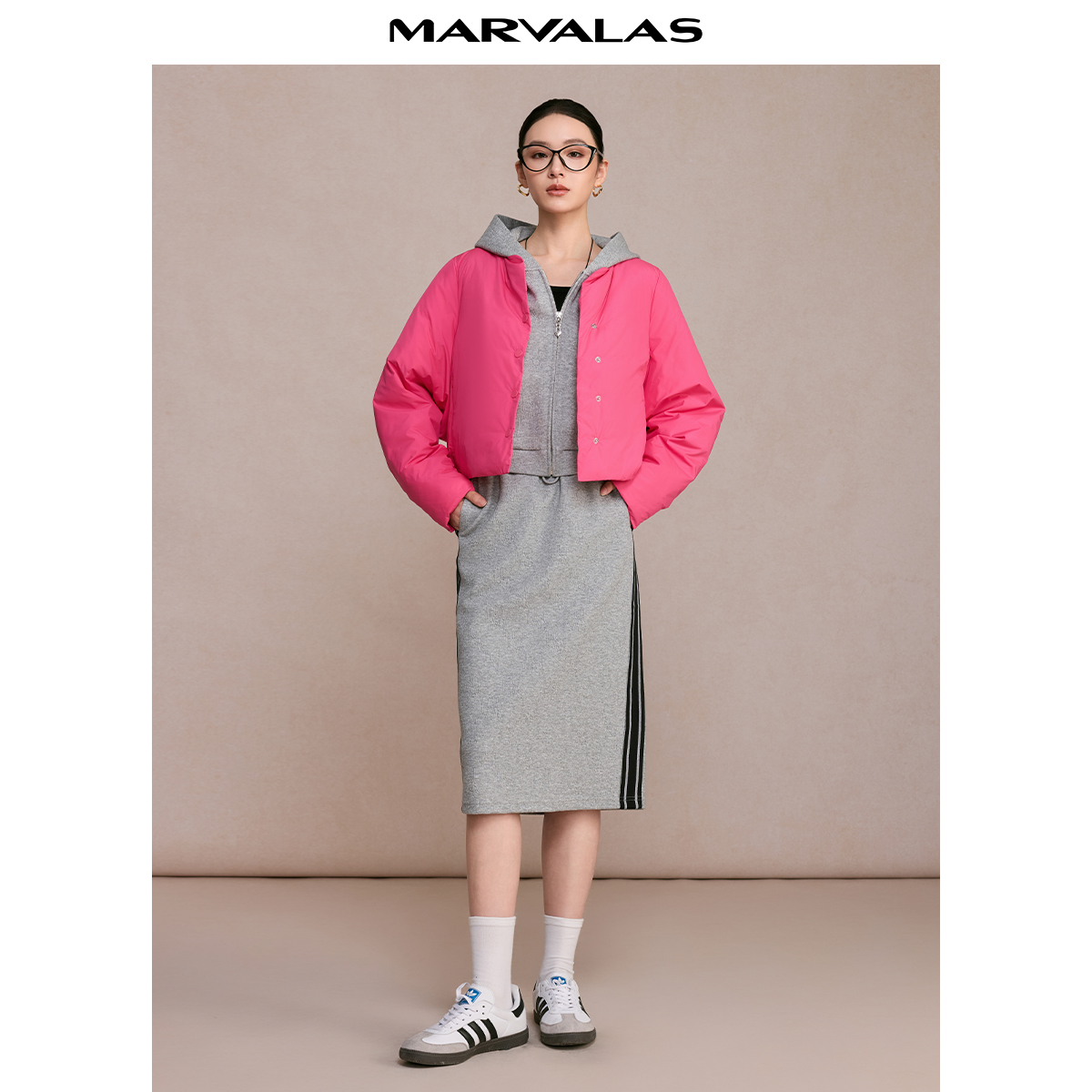 【商场同款】曼德诗纯色棉服秋冬新中式简约外套M425305966
