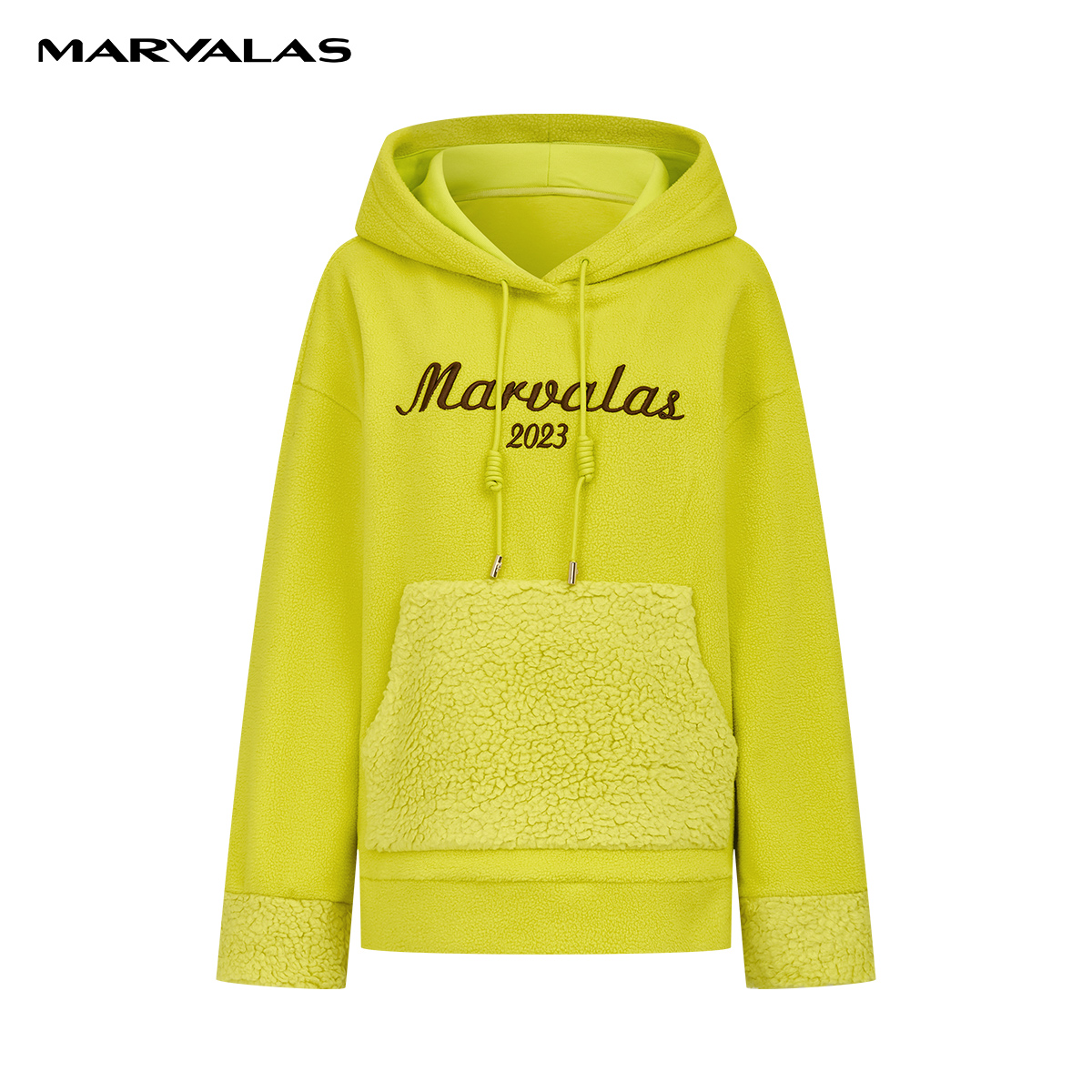 【商场同款】曼德诗连帽卫衣冬季保暖粒绒休闲针织衫M317306423