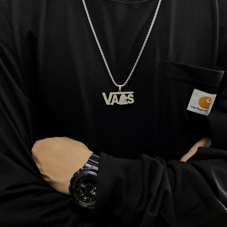 欧美个性潮牌长款字母滑板车项链吊坠男女嘻哈hiphop说