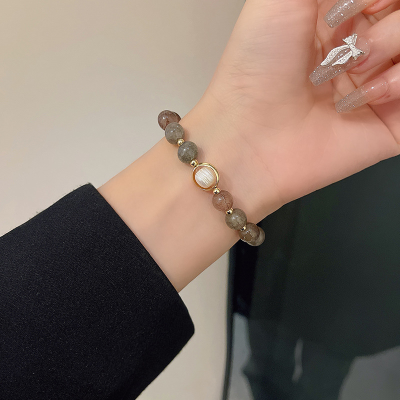 复古珠珠水晶百搭手链女秋冬小众设计感手串新