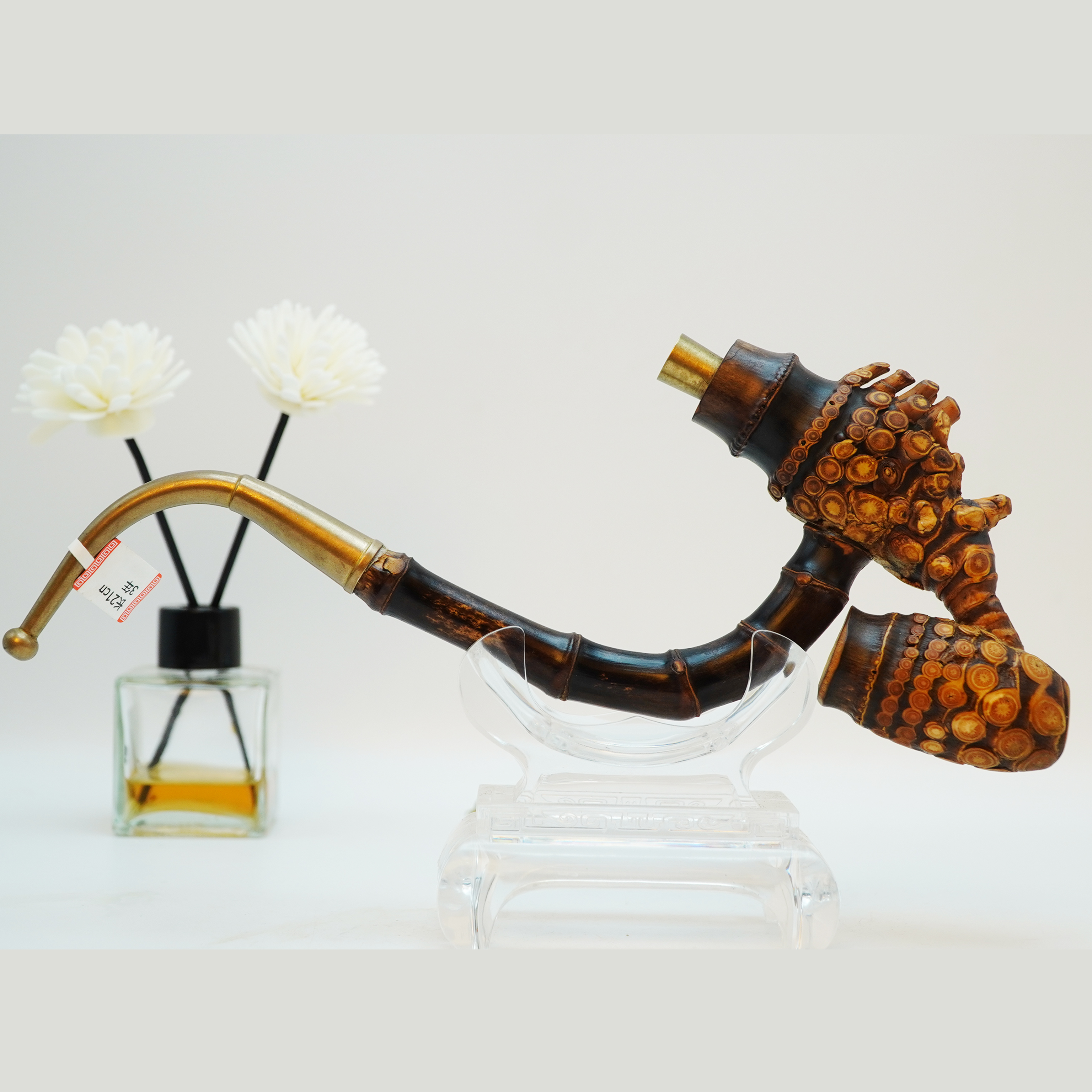 贵州萧哥竹根一品黑紫竹21公分传统手把件（赠送保养油30/毫升）