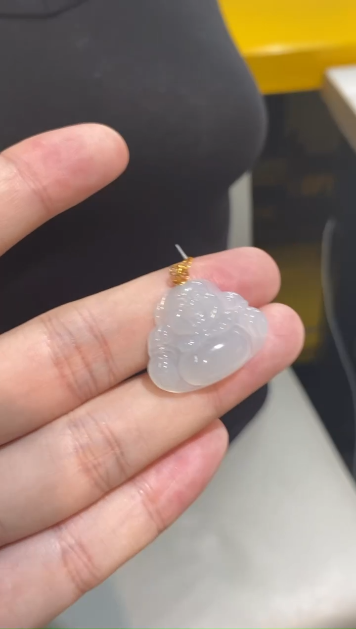【闪购商品】翡翠吊坠(不含链)18K金镶嵌#翡翠#佛公