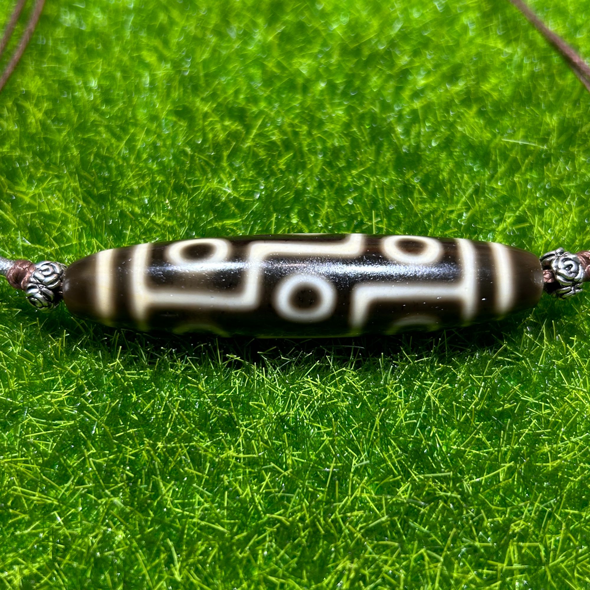 『八月珠宝』建成超顶手工珠折线九眼玛瑙饰品，尺寸62.7*14.1