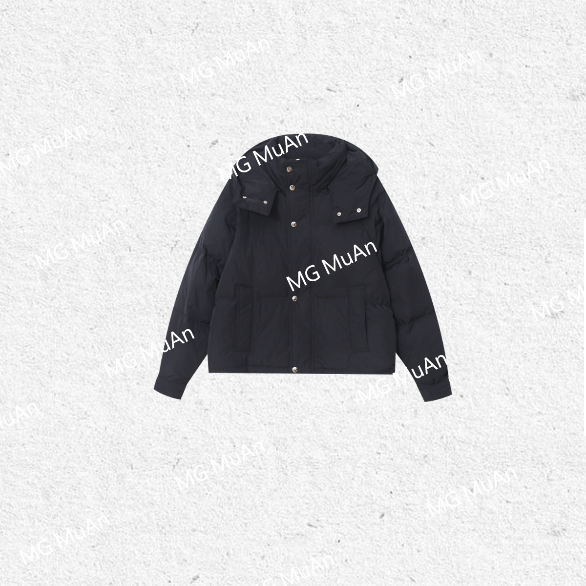 【往事羽绒服】“往事系列”定制宽松帽子可拆卸连帽羽绒服女MJ-B111