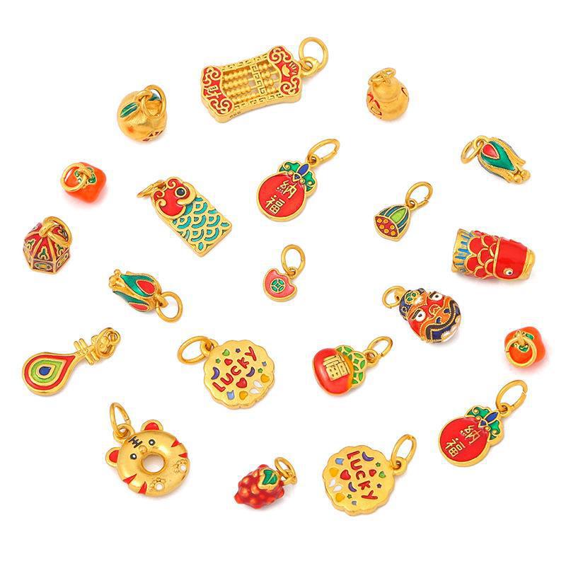 古法国潮时尚小众个性挂件瑞兽金手工可爱宝宝复古编绳中国风彩色