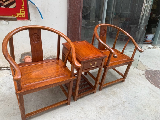 厂家直销 非洲绿心檀圈椅三件套榫卯工艺 结实耐用不包邮
