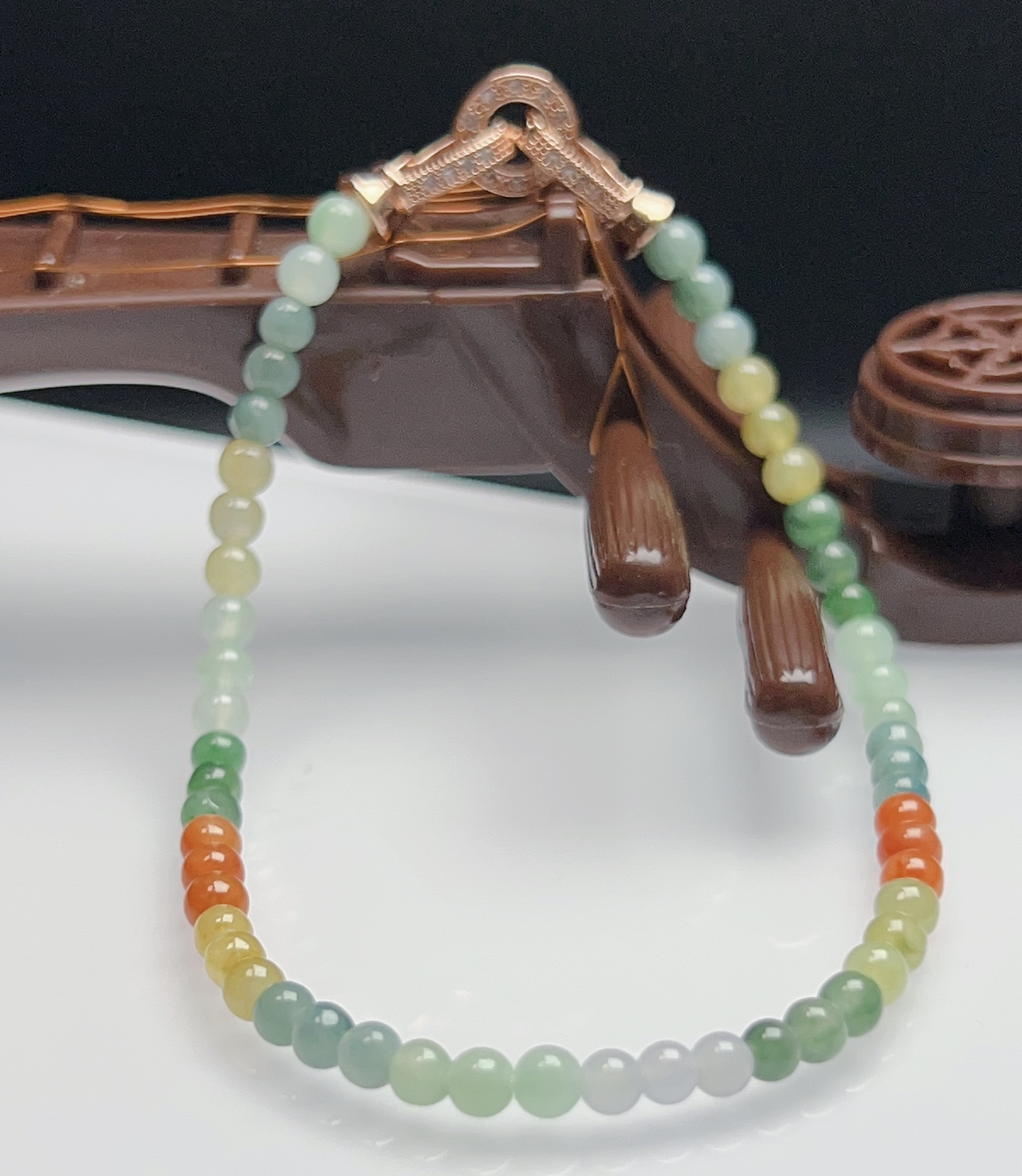 天然翡翠A货多宝小米珠串马卡龙手串多宝手串小米珠手串