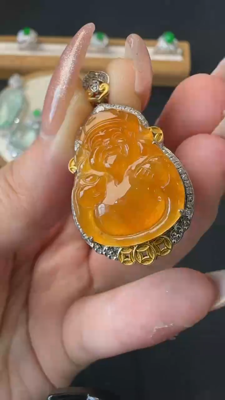 【闪购商品】翡翠吊坠18K金镶嵌83