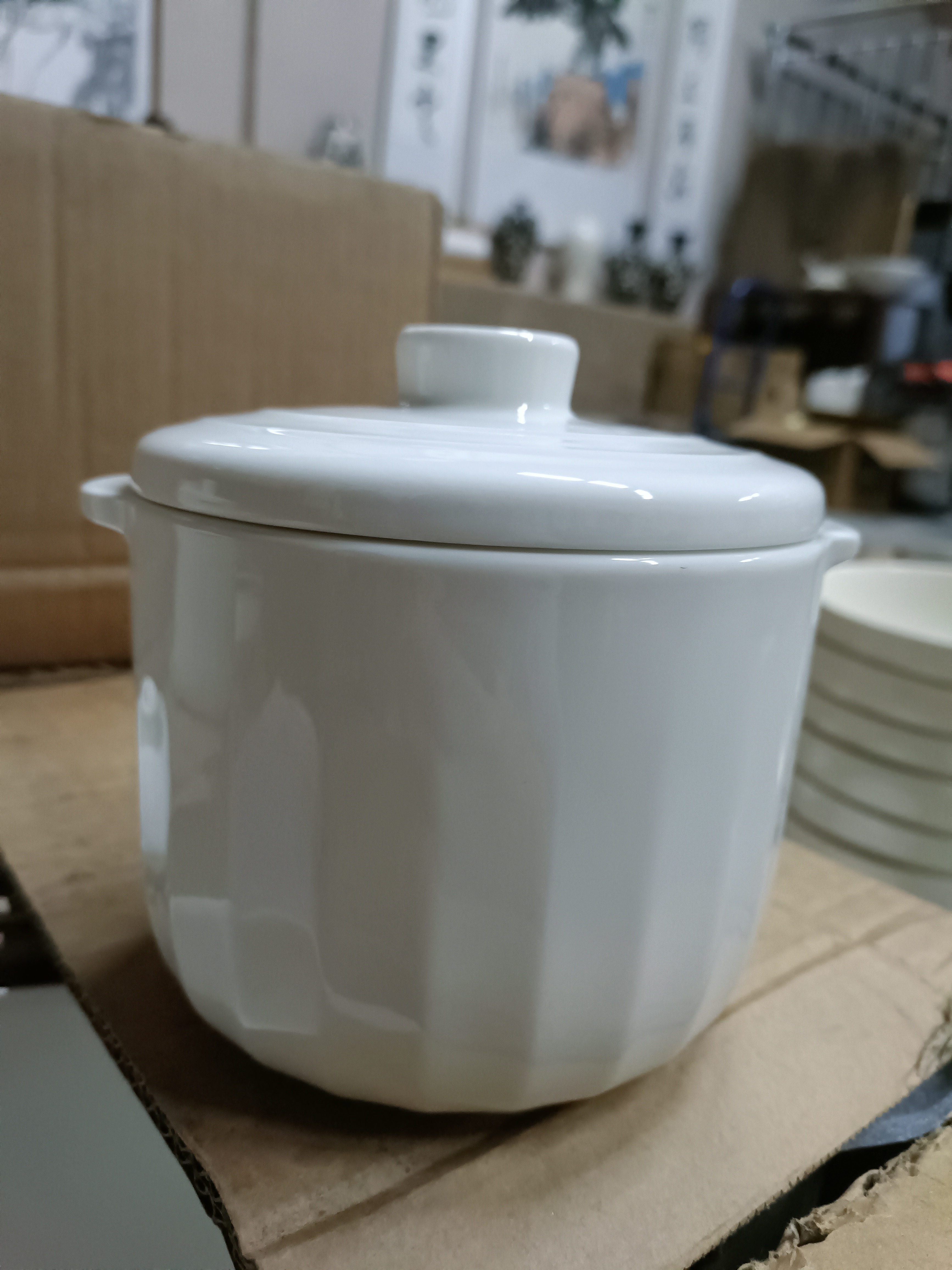 磁州窑出口尾货炖盅一对《遐思品要求完美勿拍》