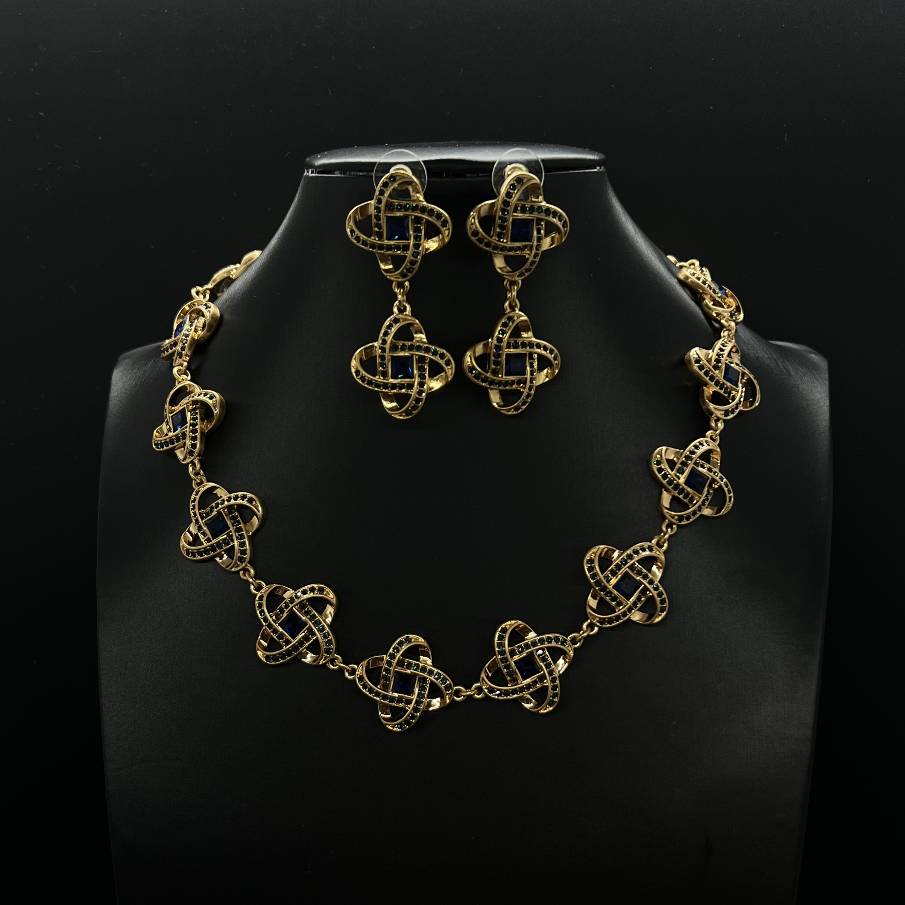 铜合金项链 米兰老牌锁骨中古设计师款套装复古优雅彩色百搭