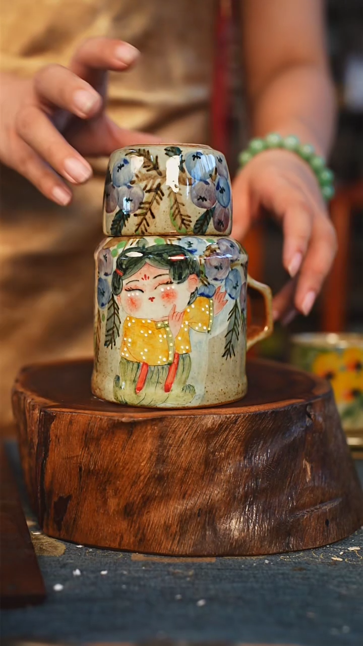 【闪购商品】瓷片手工手绘，高温釉下彩