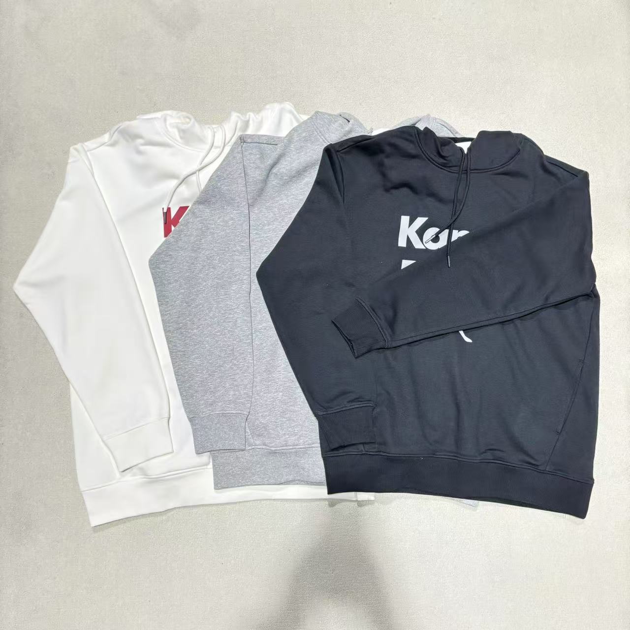  KG 潮牌情侣款三色字母印花套头连帽卫衣 P2487