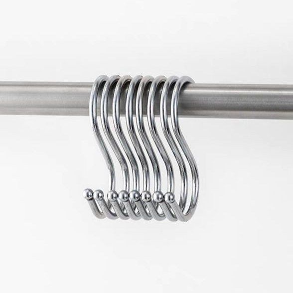 不锈钢s型挂钩挂衣服窗帘浴室宿舍厨房腊肉钩多功能s勾大号衣帽钩