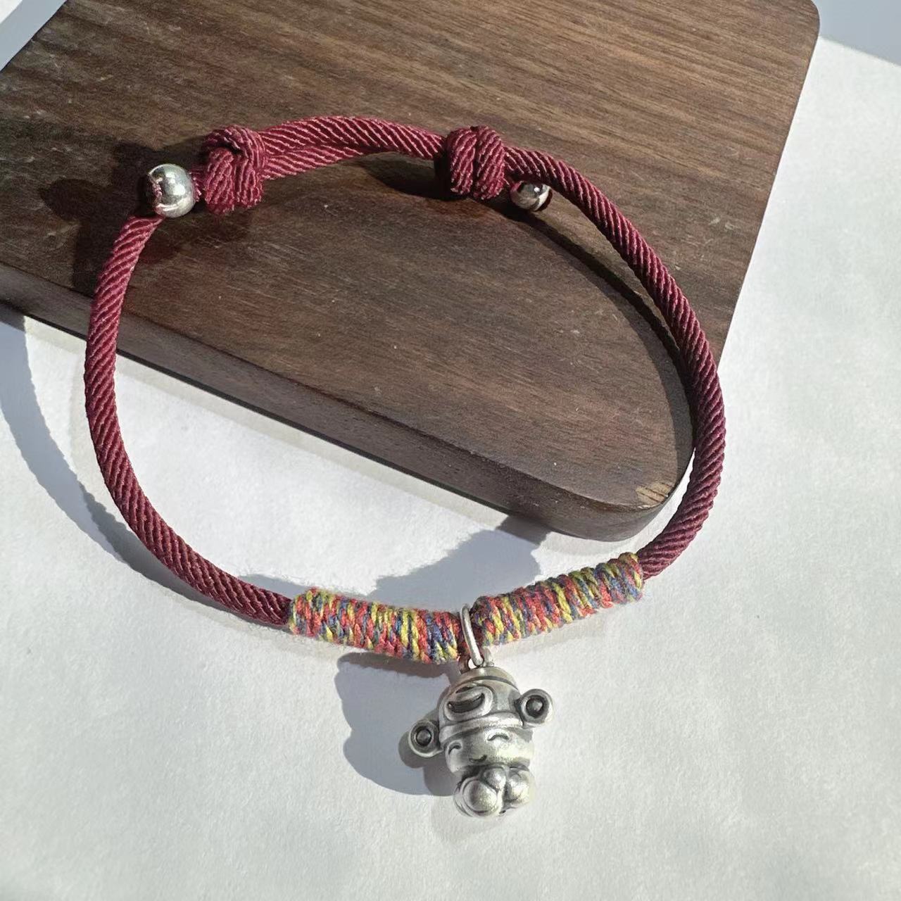 925银皮质手链 （老银工厂店） S12 精品时尚潮流小财神手绳1028