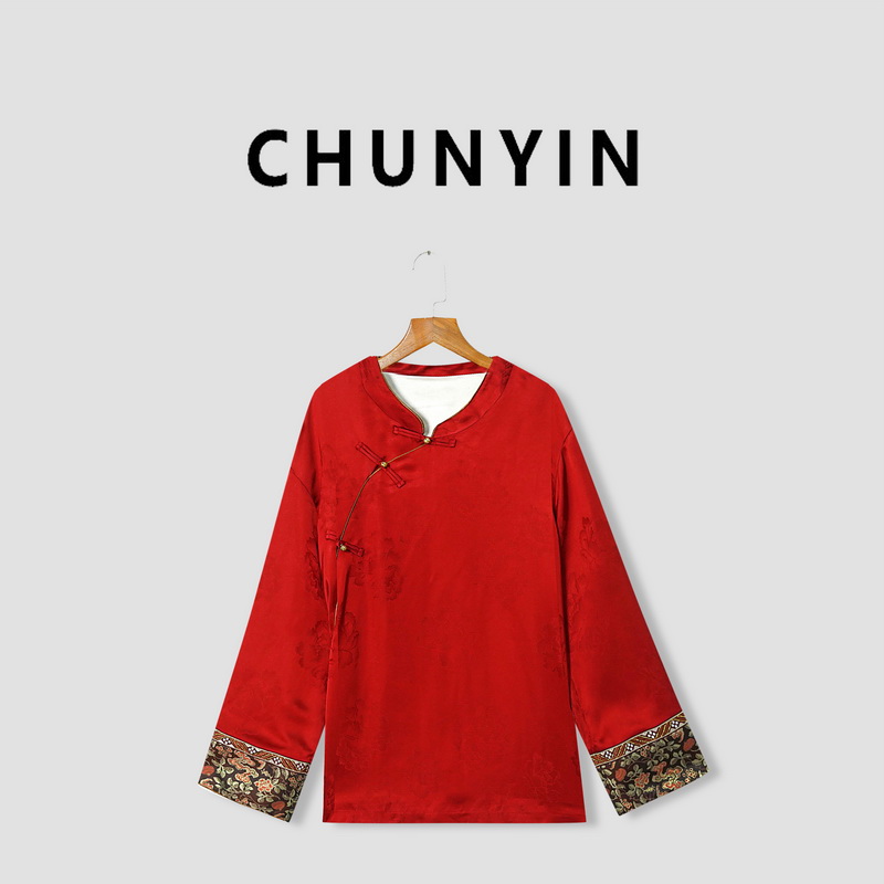 李心儿【之昂长袖】新中式国风设计师提花时尚长袖打底30837