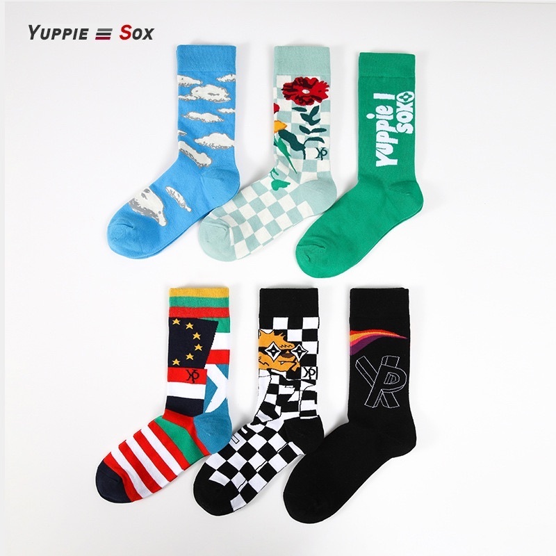 【自选款】袜子潮袜时尚休闲网红ins原宿风泫雅潮牌街头中筒提花