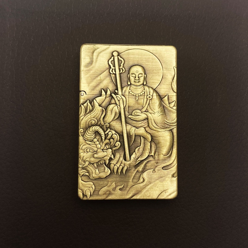 IMCO地藏王一代金属手工金色打火机浮雕精雕雕刻单面【直播专属】