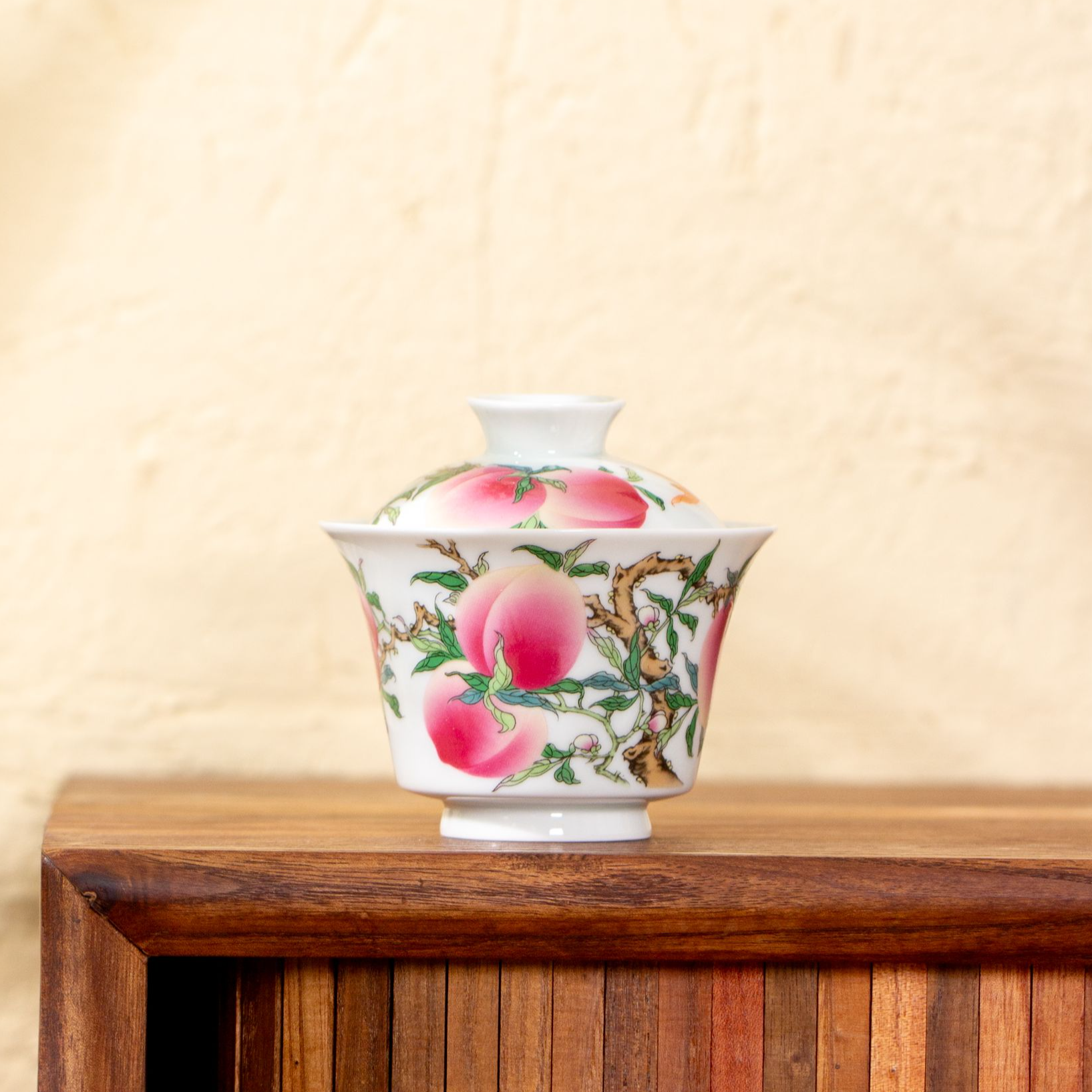 景德镇炎匠堂粉彩九桃盖碗 复古 中式 茶道 高端