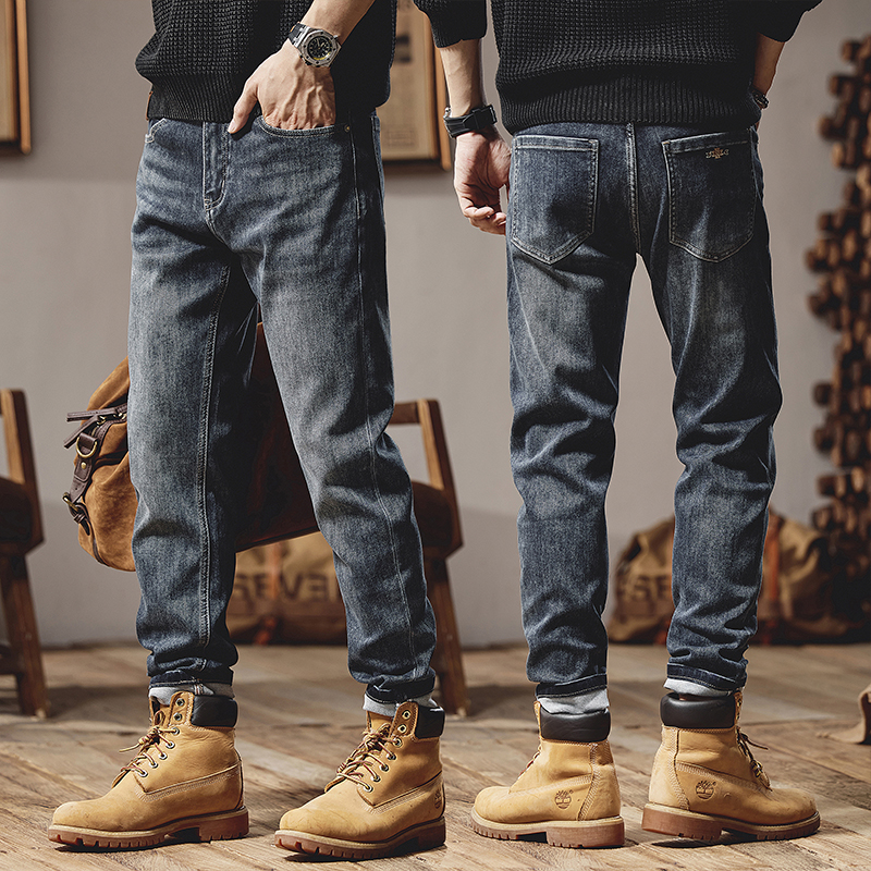 秋冬男士牛仔裤宽松直筒高端潮牌休闲男装长裤子2023春秋新款百搭