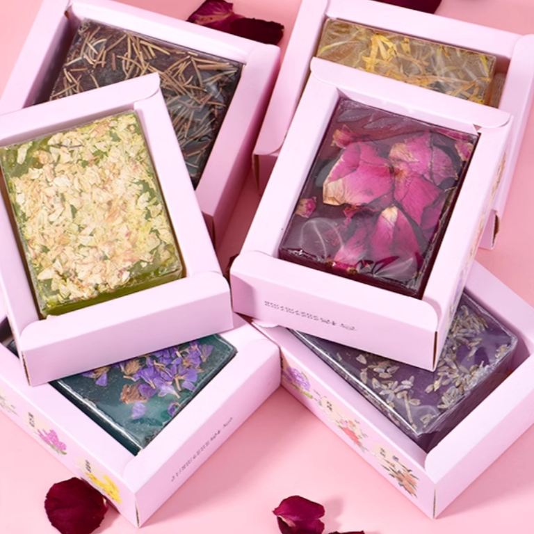 兰郁南国之花带盒玫瑰皂茉莉茶树薰衣草金盏花勿忘我200g随机2盒