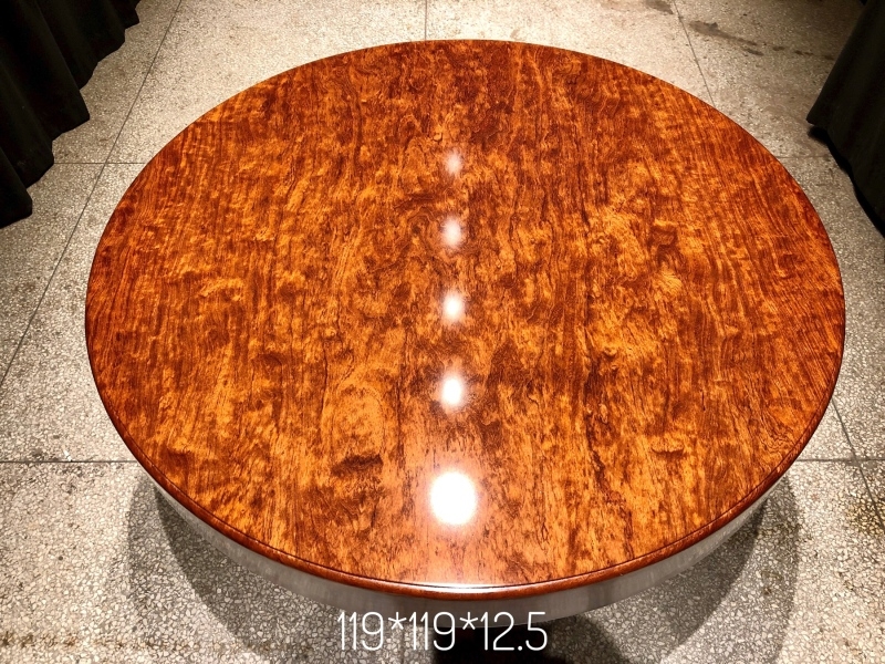 闽武艺雕 实木大板桌 119*119*12.5