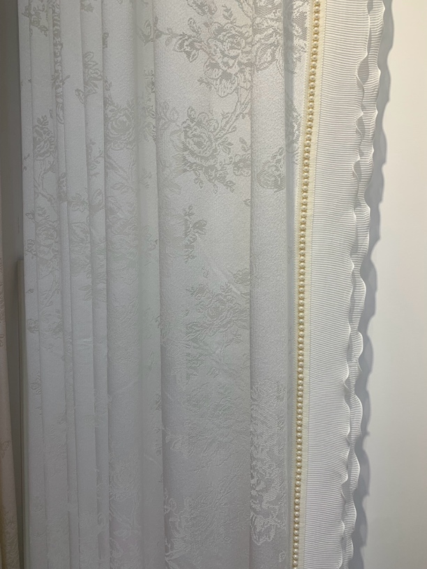 美家 高端品质蝴蝶窗纱 【白色+珍珠花边】