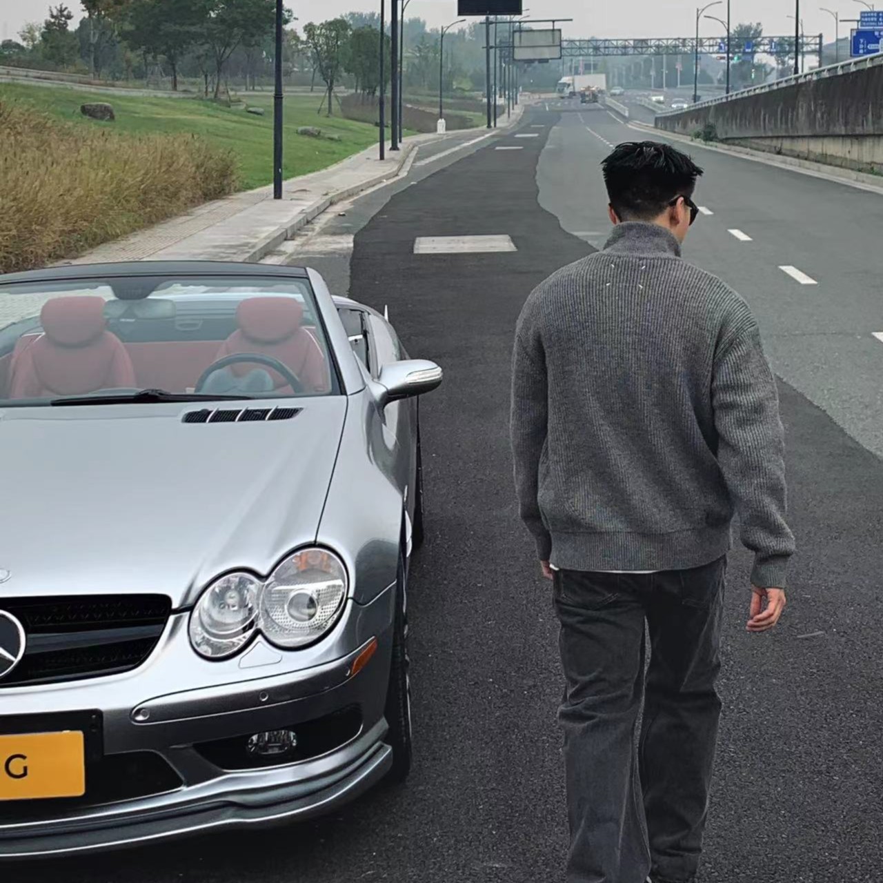 【GGG】 四角缝线开衫 秋冬复古双向拉链休闲宽松立领高领毛衣外套