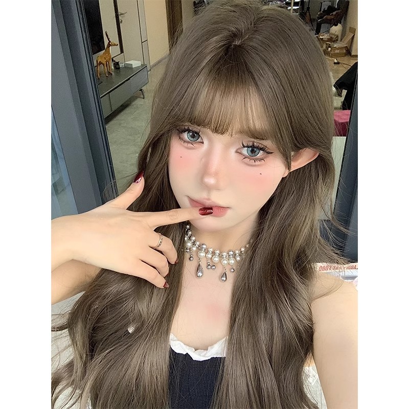 整顶假发女波浪卷气质灰棕Lolita长卷发网红同款长发全头套假发