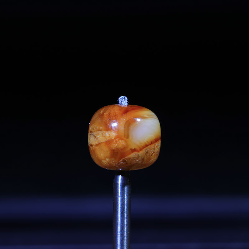9蜜蜡老型单珠顶珠天然原矿沁色满沁浓蜡蜜蜡配饰v5/9.6*8.7