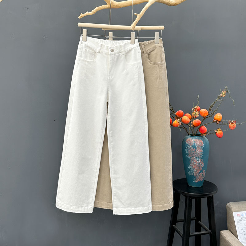 裤子女款2025春季新款高腰宽松显瘦直筒裤百搭外穿长裤瘦版阔腿裤