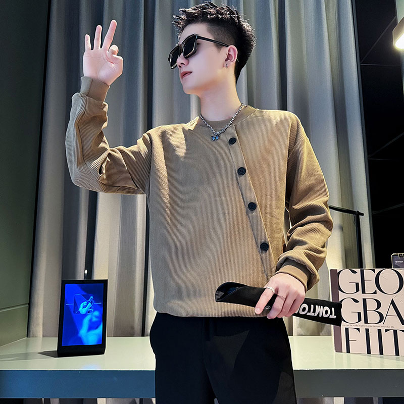 男士卫衣春秋款潮牌男装2025新款圆领长袖打底衫休闲痞帅圆领外套