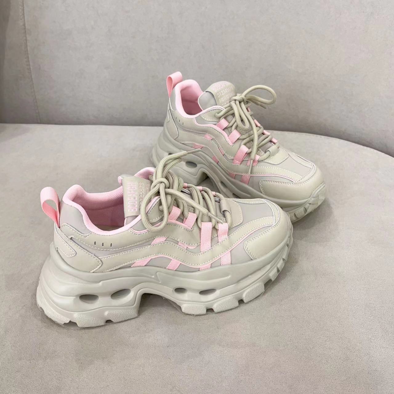 何以慢牛皮百搭舒适休闲时尚韩版厚底增高老爹鞋Z08-A4130