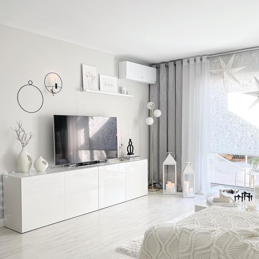 可比熊儿童现代简约经典电视柜储物柜白色客厅小型北欧时尚极简柜