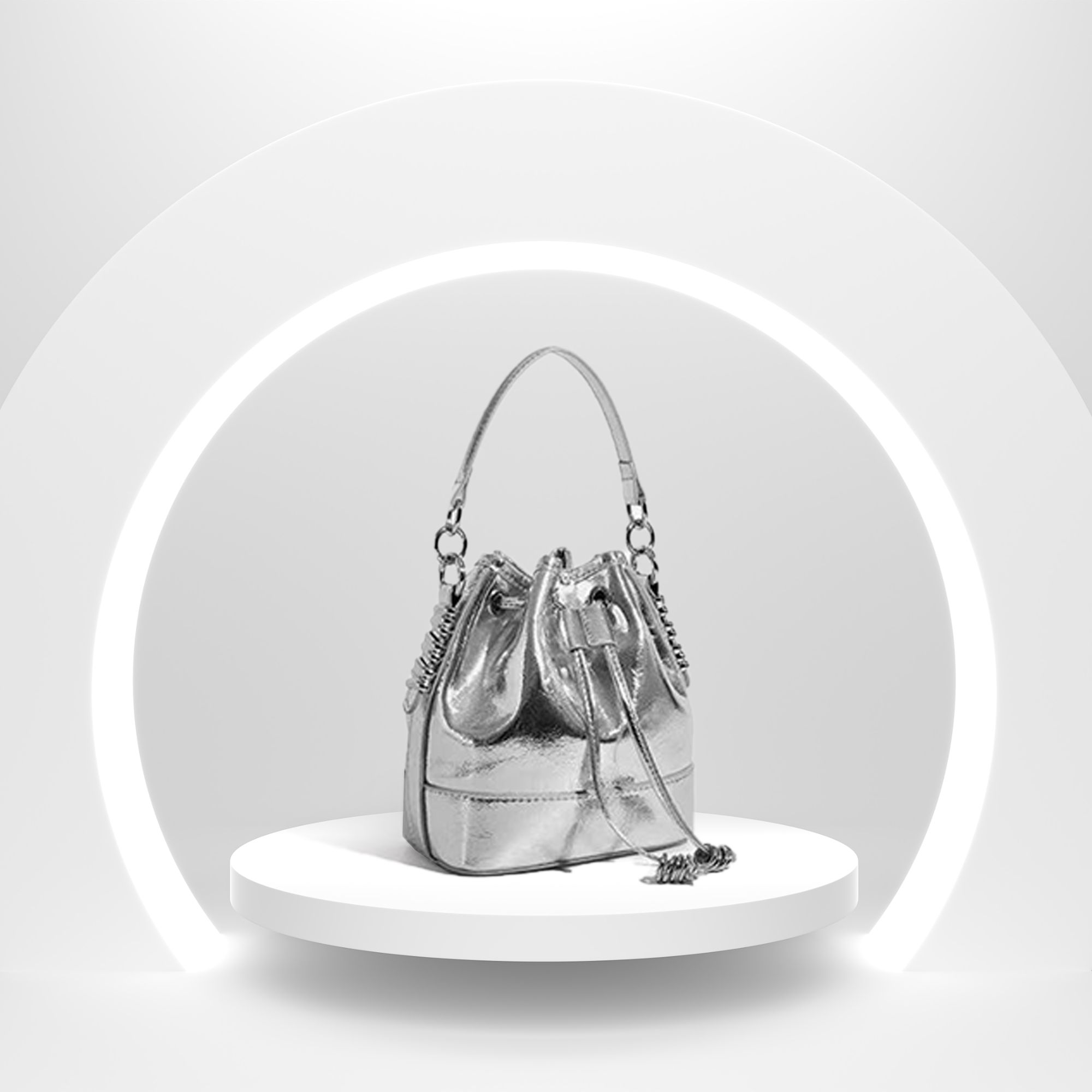 【娜家专属】轻奢云朵褶皱水桶气质时尚百搭女士真皮质感肩包斜跨包