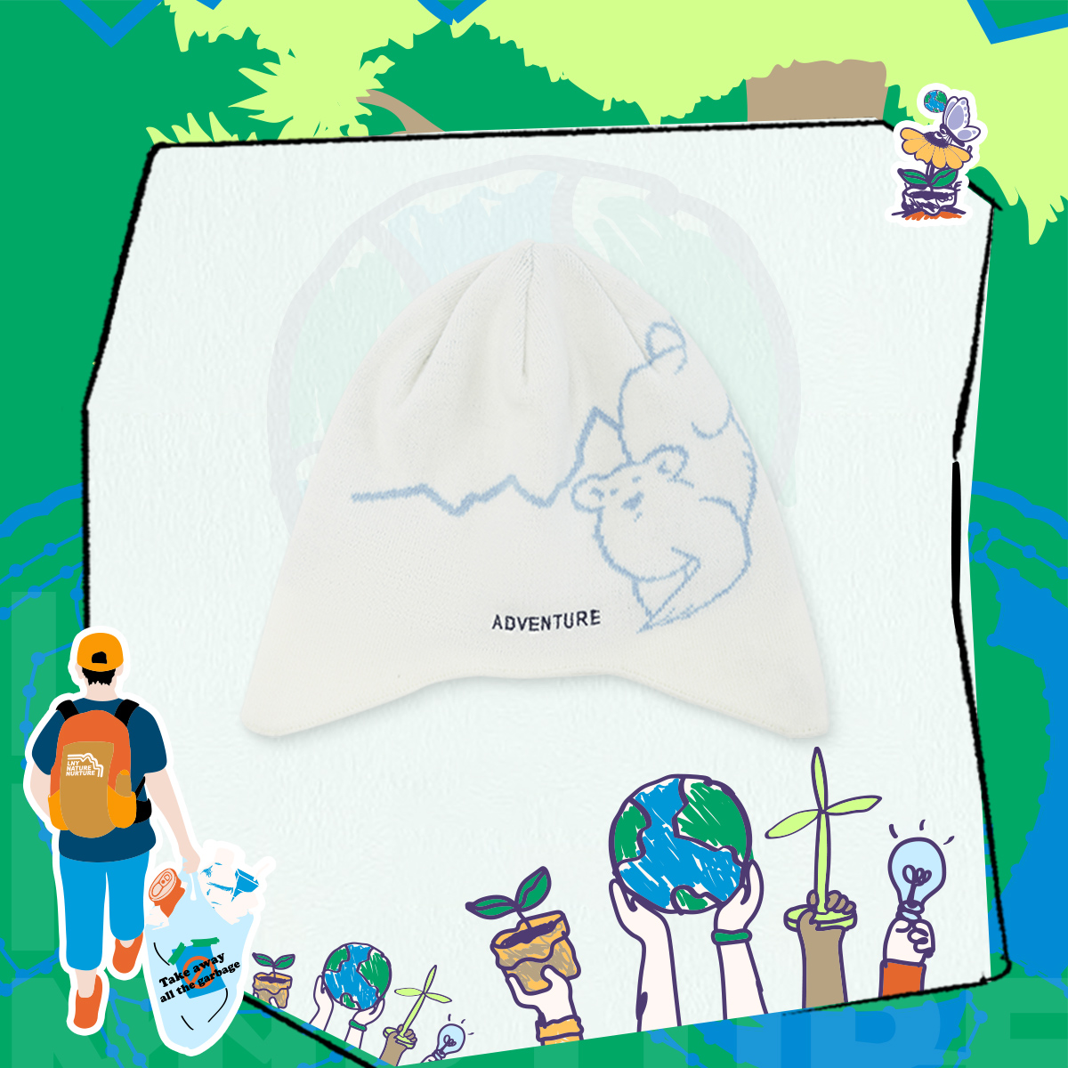 李宁女大童户外系列加绒保暖针织帽YMZU006