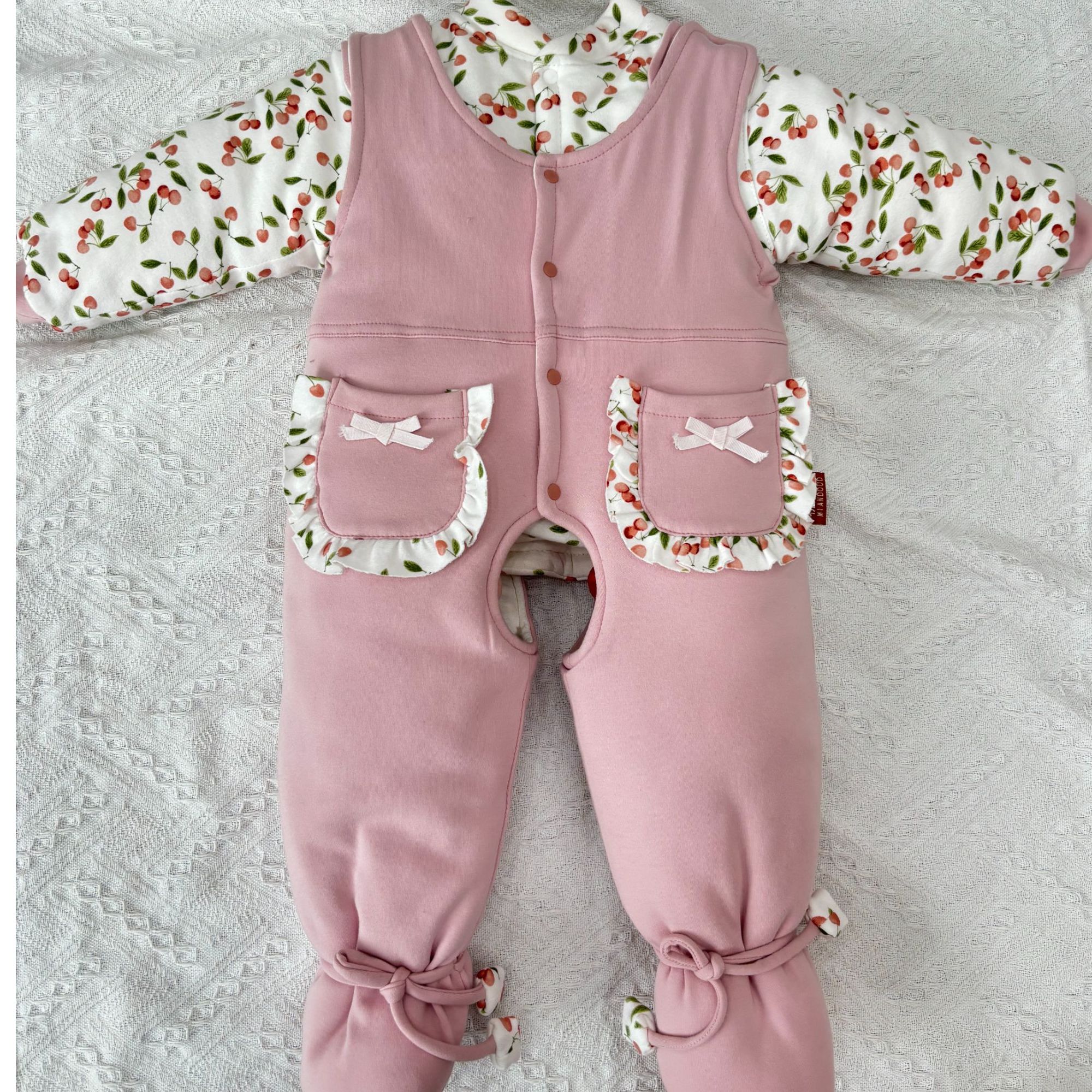 棉兜兜手工棉衣500克棉花包脚两件套婴幼儿保暖