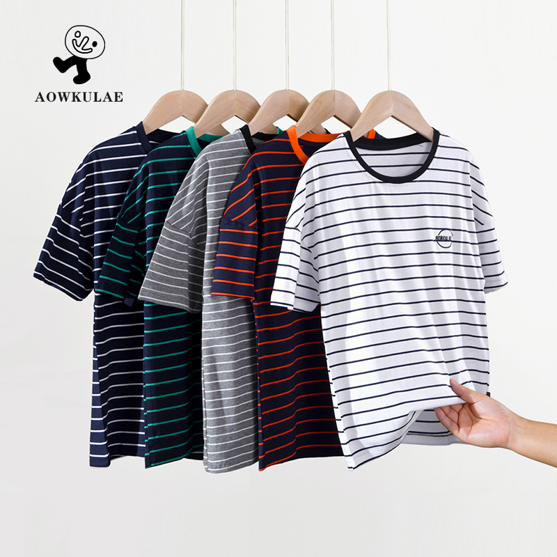 清货童T恤2023夏季韩版男童短袖T恤 中大童条纹绣花上衣儿童短袖t