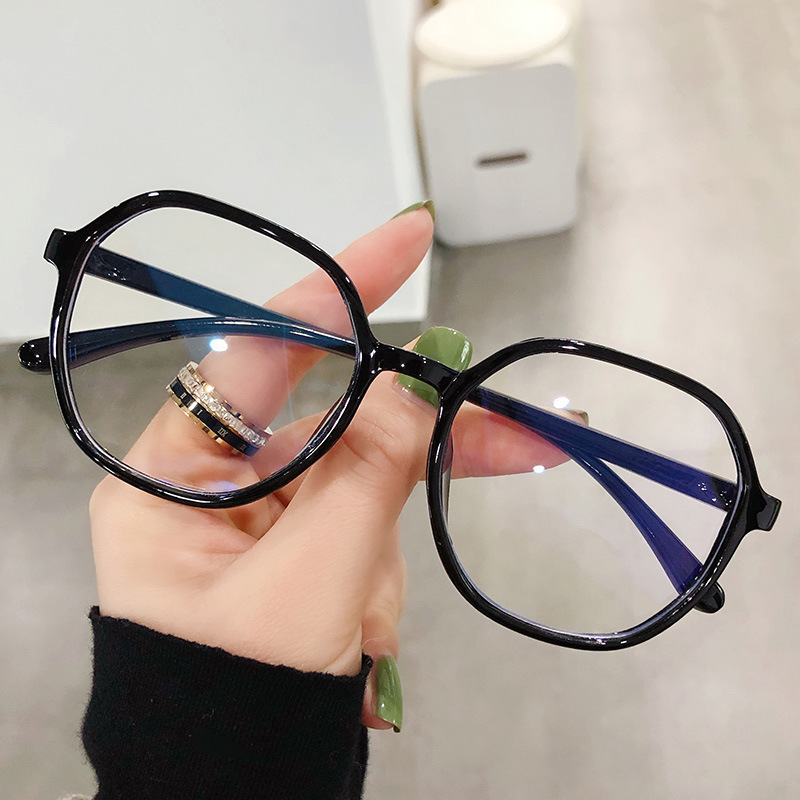 防蓝光眼镜女平光镜多边形眼镜框学生潮款简约近视成品