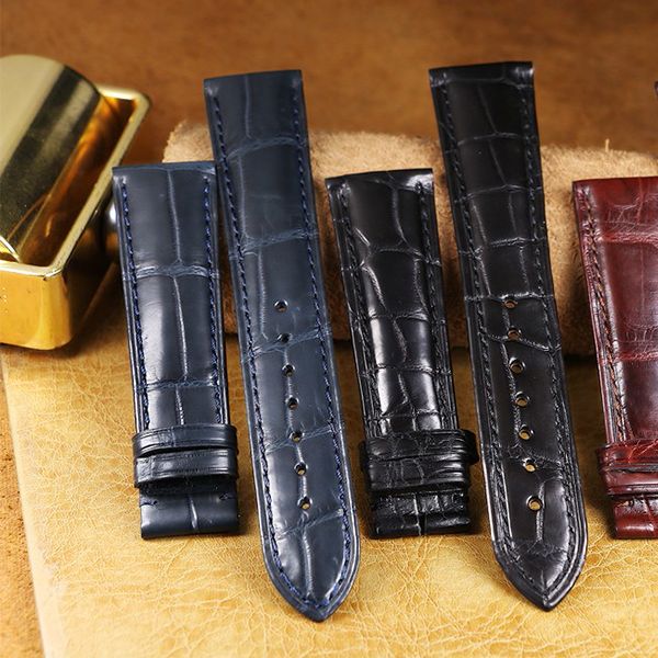 手工定制进口美洲鳄鱼皮表带真皮男鳄鱼皮原装款式定制手工表带