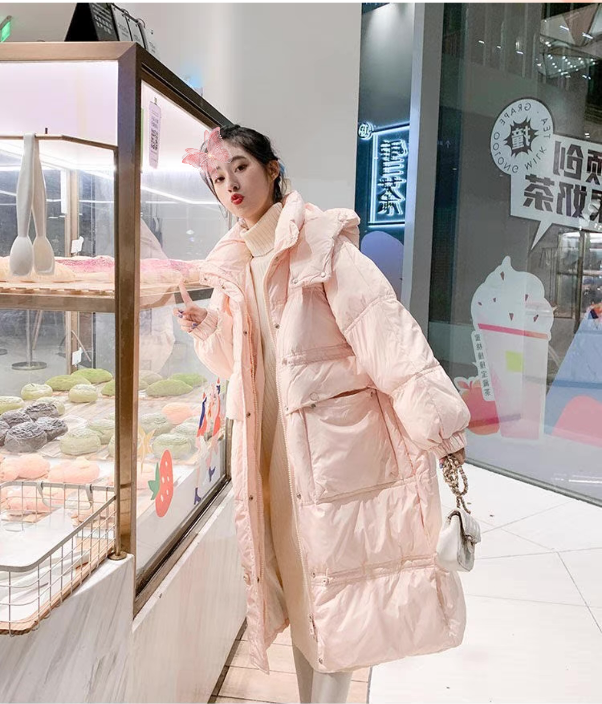 正品羽绒服白鸭绒中长款羽绒服冬保暖显瘦设计师款百搭冬季收腰