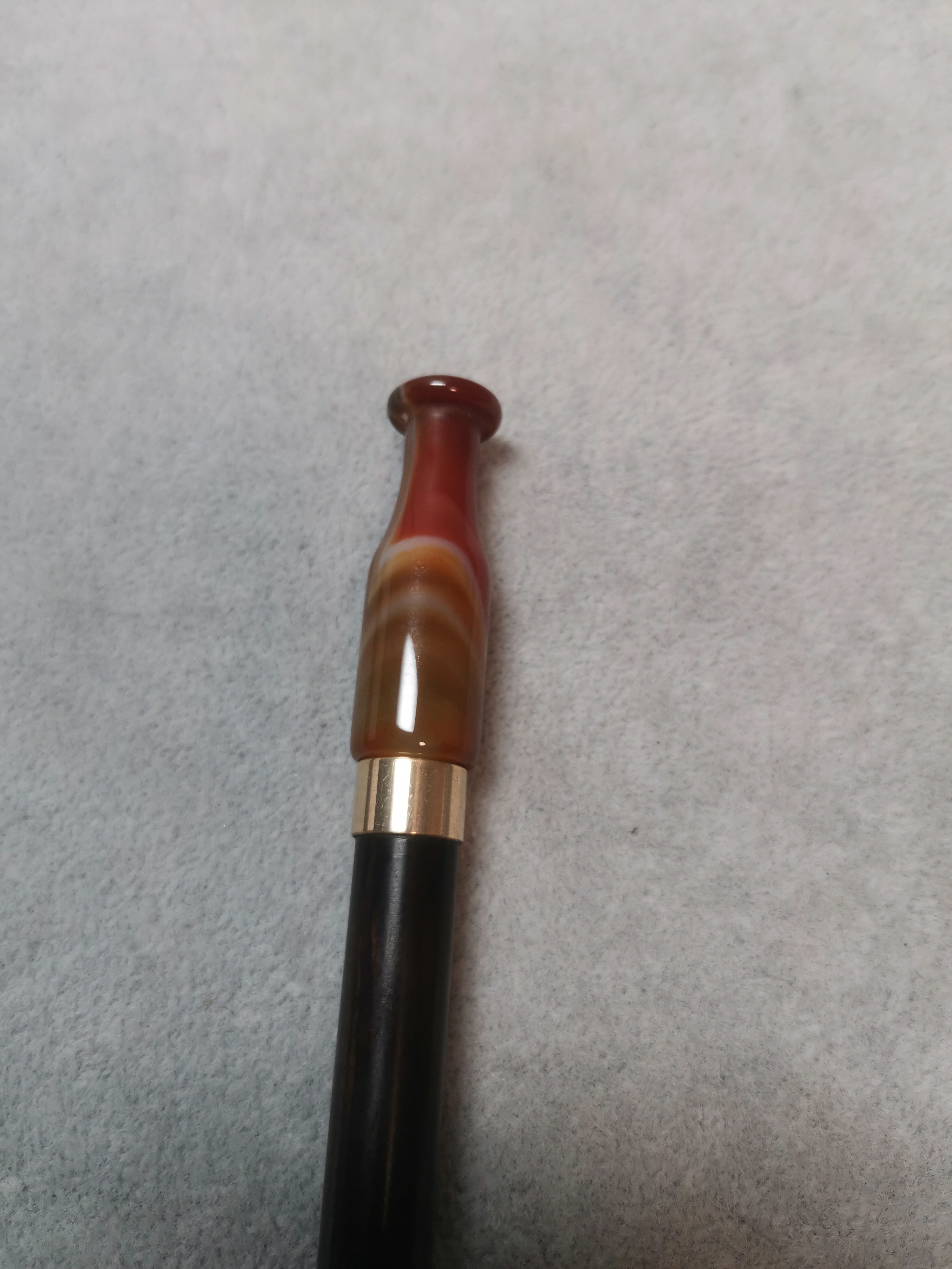 玛瑙烟嘴白铜烟锅紫光檀烟杆