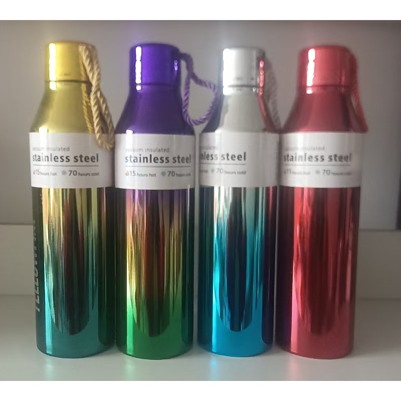 350ML电镀带吊绳红酒瓶炫彩高颜值户外运动变色保温水杯XR03