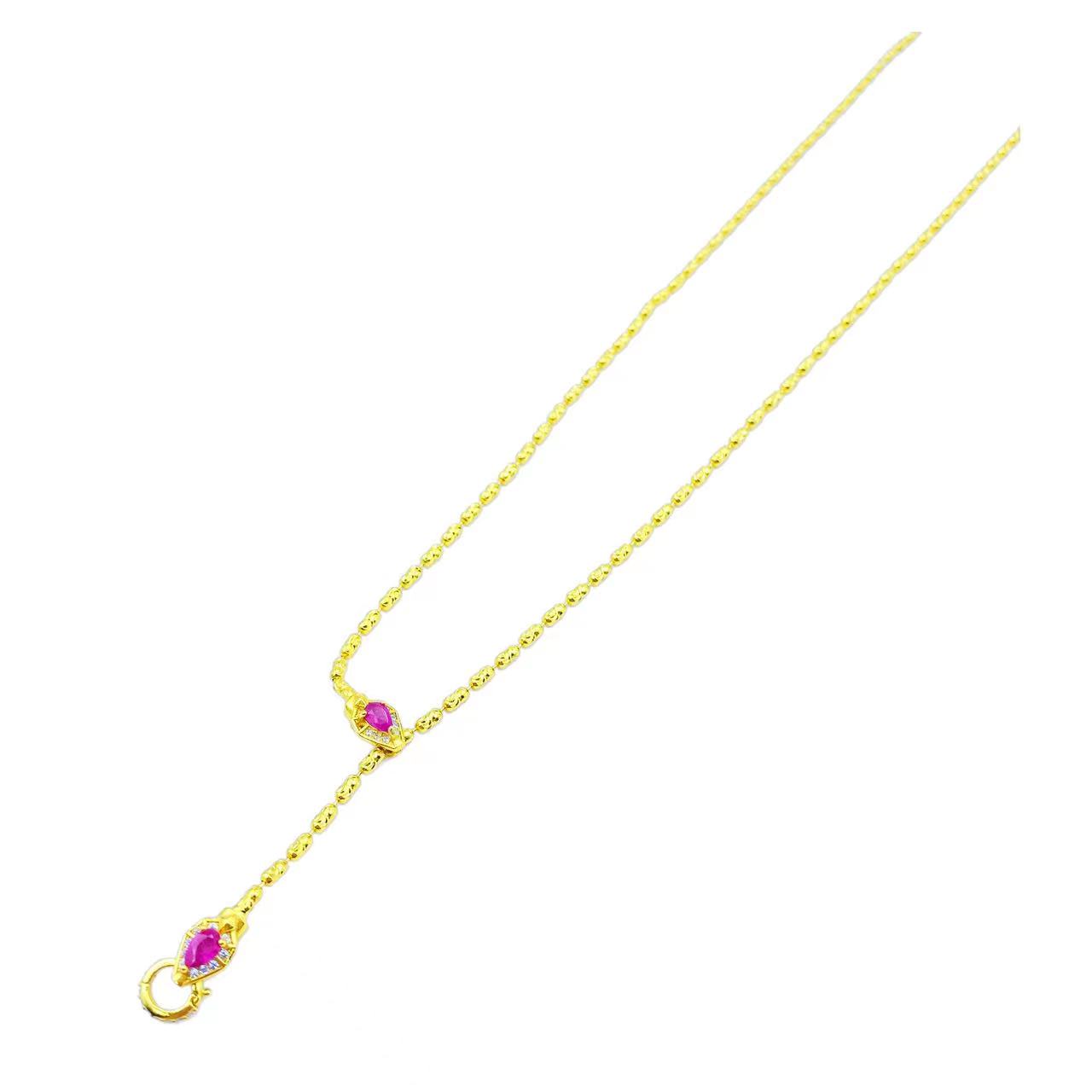 【金姐专属】古法工艺红宝石蛇头珠珠项链C1100（赠包装）