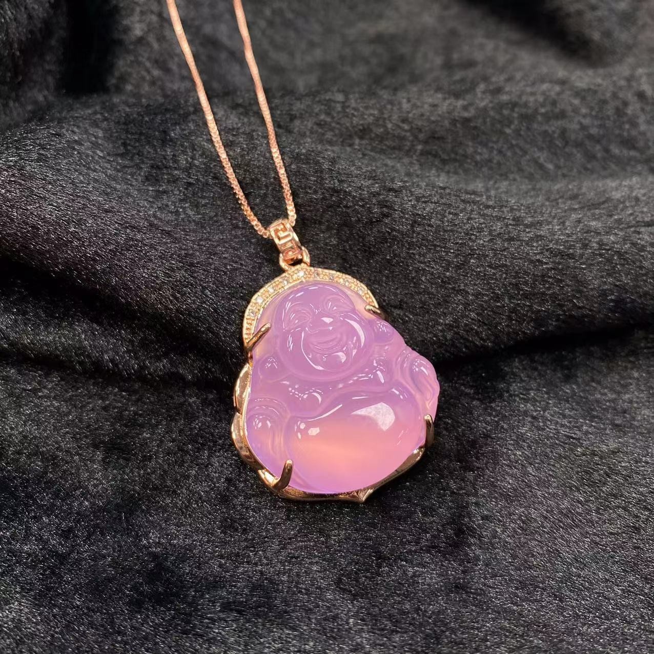 【金姐专属】天然珠宝紫大肚佛公吊坠Y375（赠链+多样性发） 赠包装