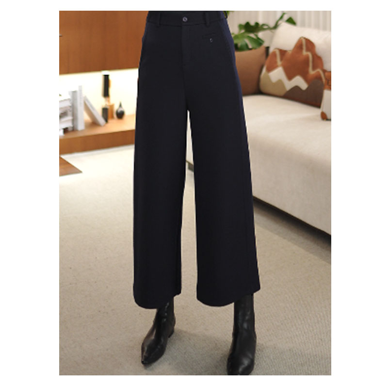 【红人上新】冬季新品时尚百搭高腰显瘦加厚直筒休闲裤女Q24898