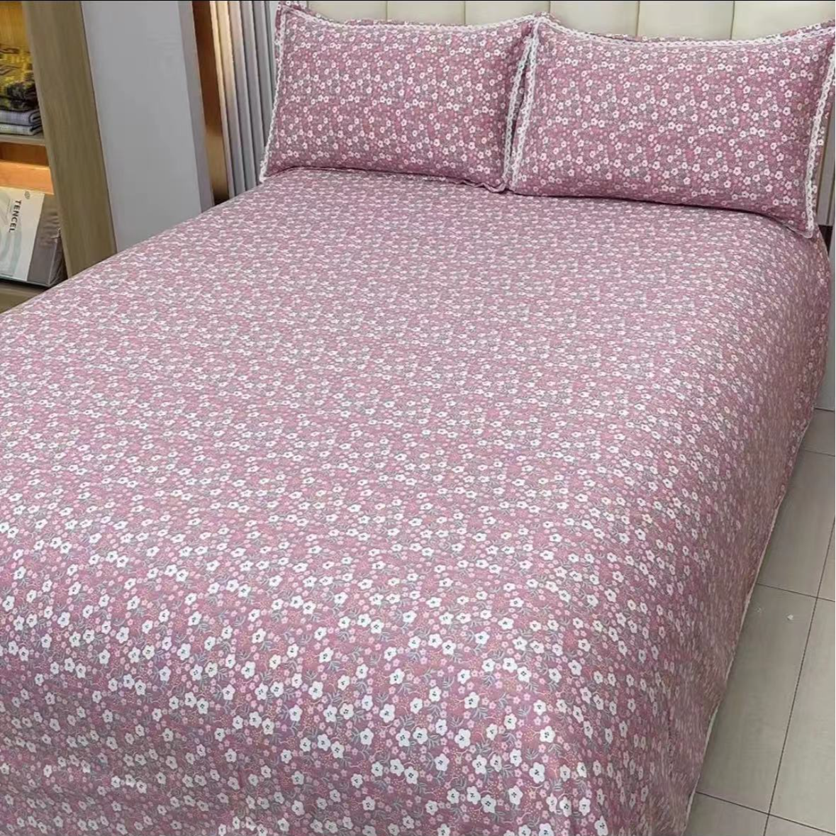 【MS】 2023新款精品棉三件套--樱花浪漫粉三件套 双人加厚吸汗亲肤