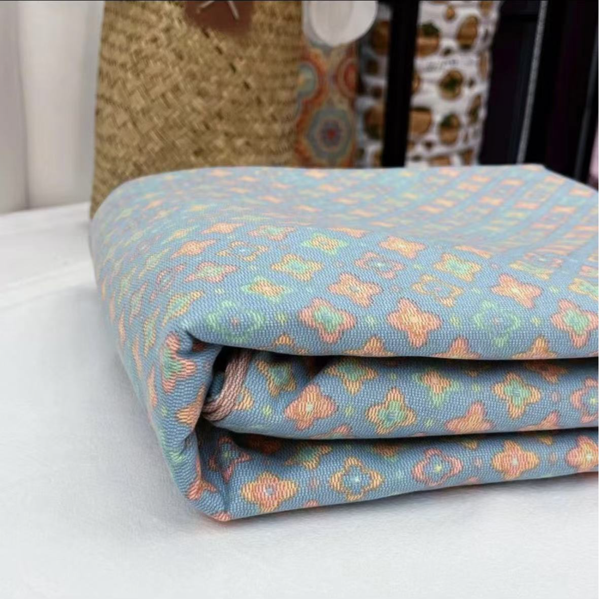 【MS】亲肤棉被罩--迷你幸运花蓝