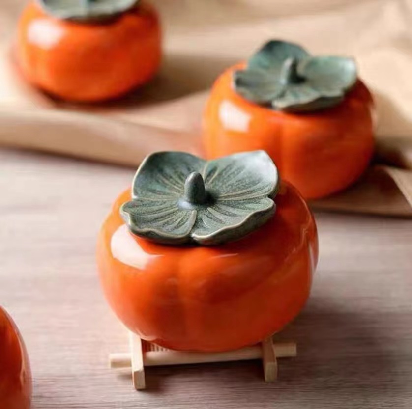 柿柿如意茶叶罐陶瓷密封罐婚庆喜糖罐缸开业伴手活动礼品装饰品