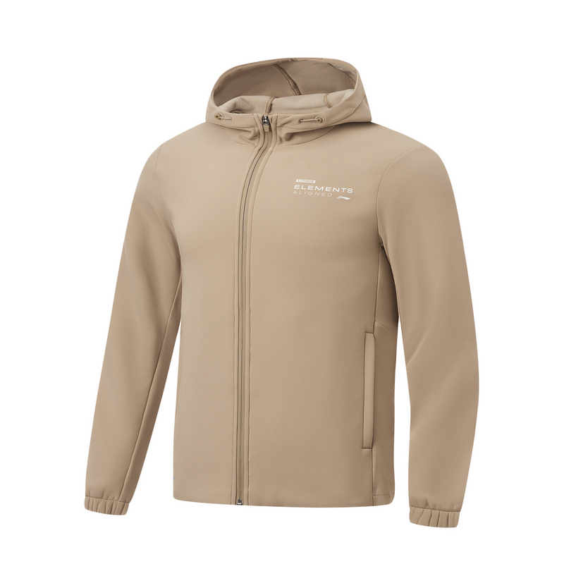 李宁男冬季透气风衣保暖长袖休闲连帽舒适上衣AFDT635